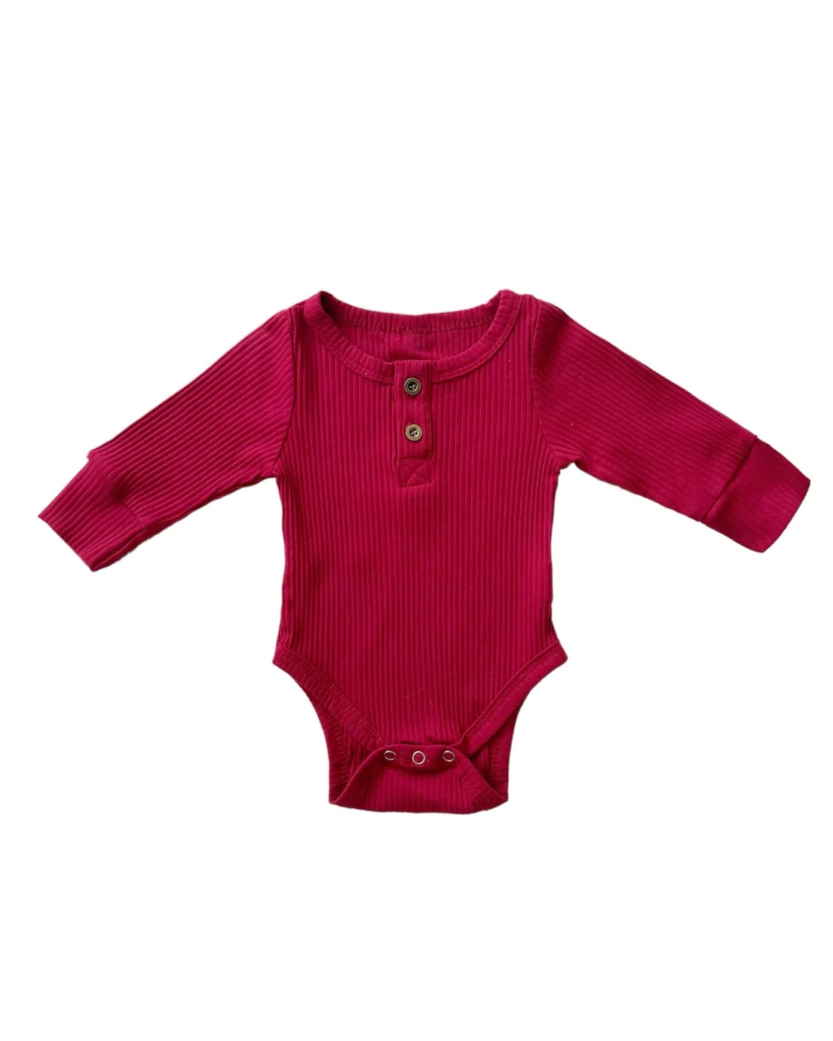 Ribbed Cotton Bodysuit | Red Wine