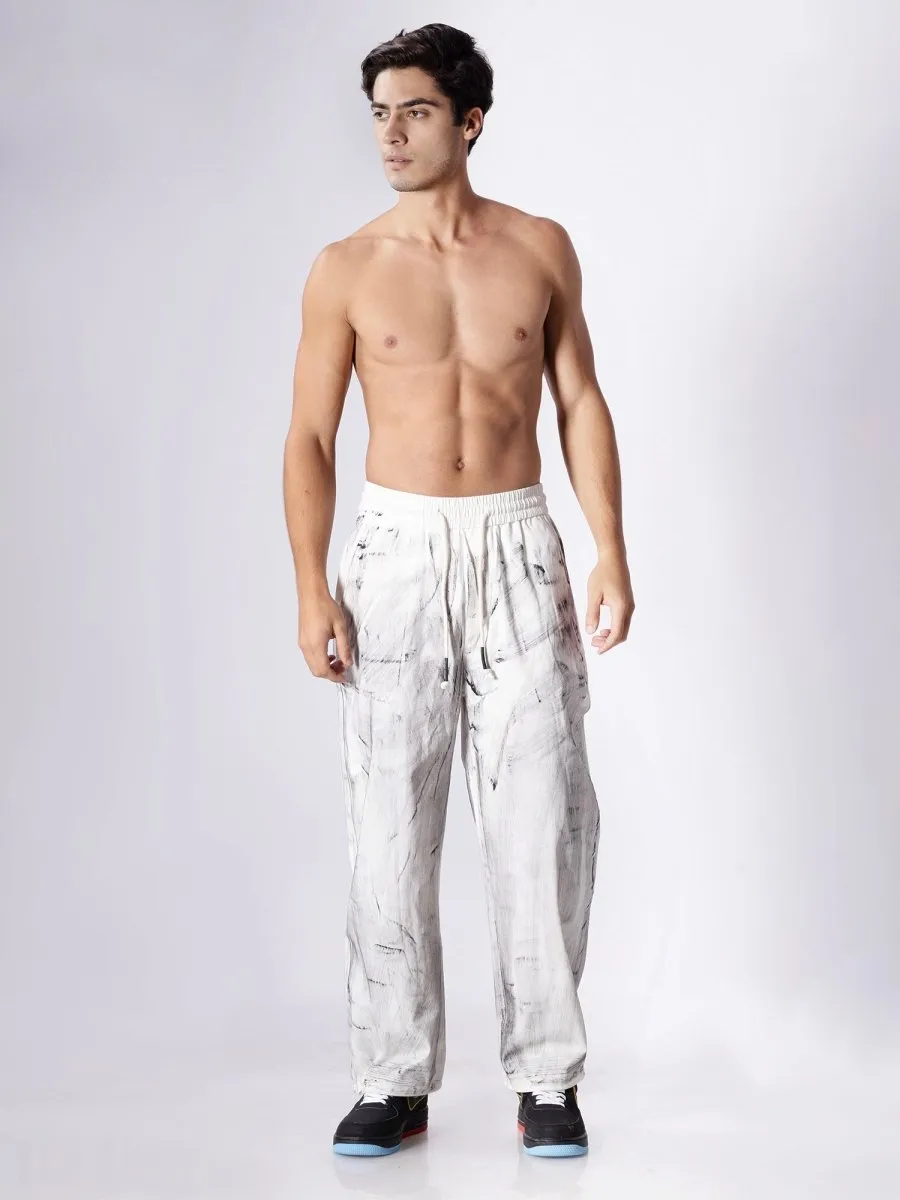 Rocco White Loose Fit Joggers [ Unisex ]