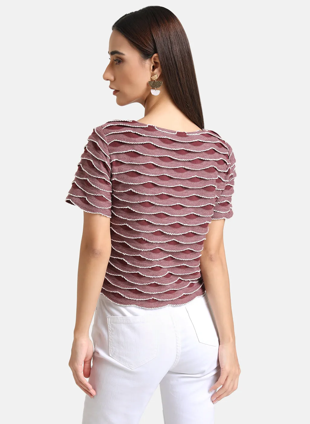 Scallop Knit T-Shirt