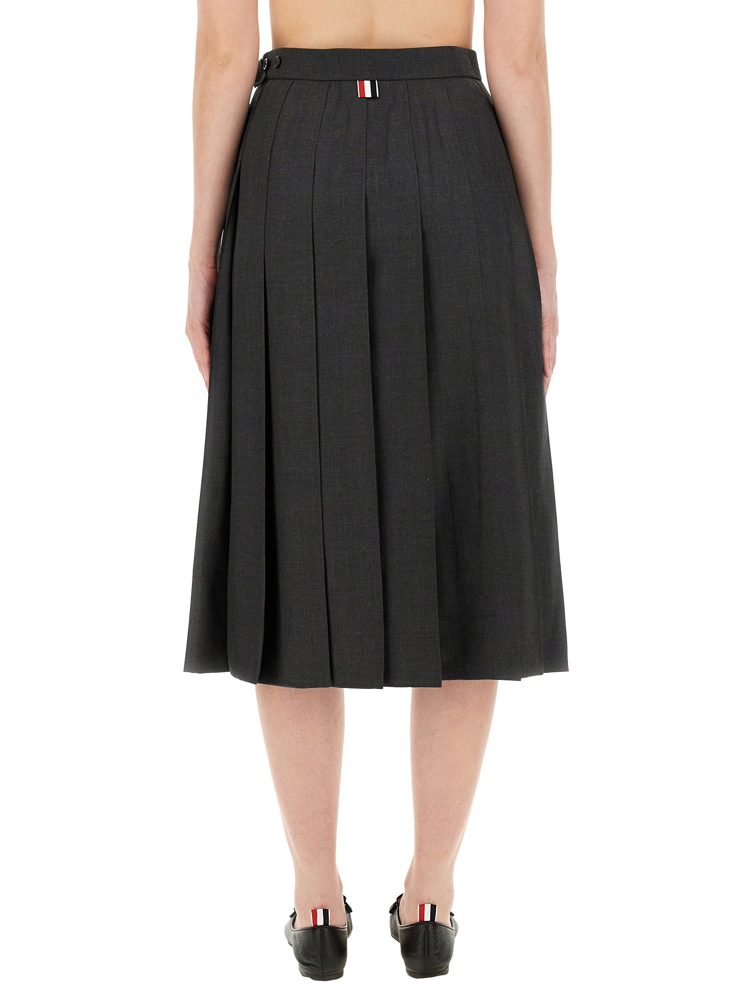 THOM BROWNE    WOOL PLEATED SKIRT