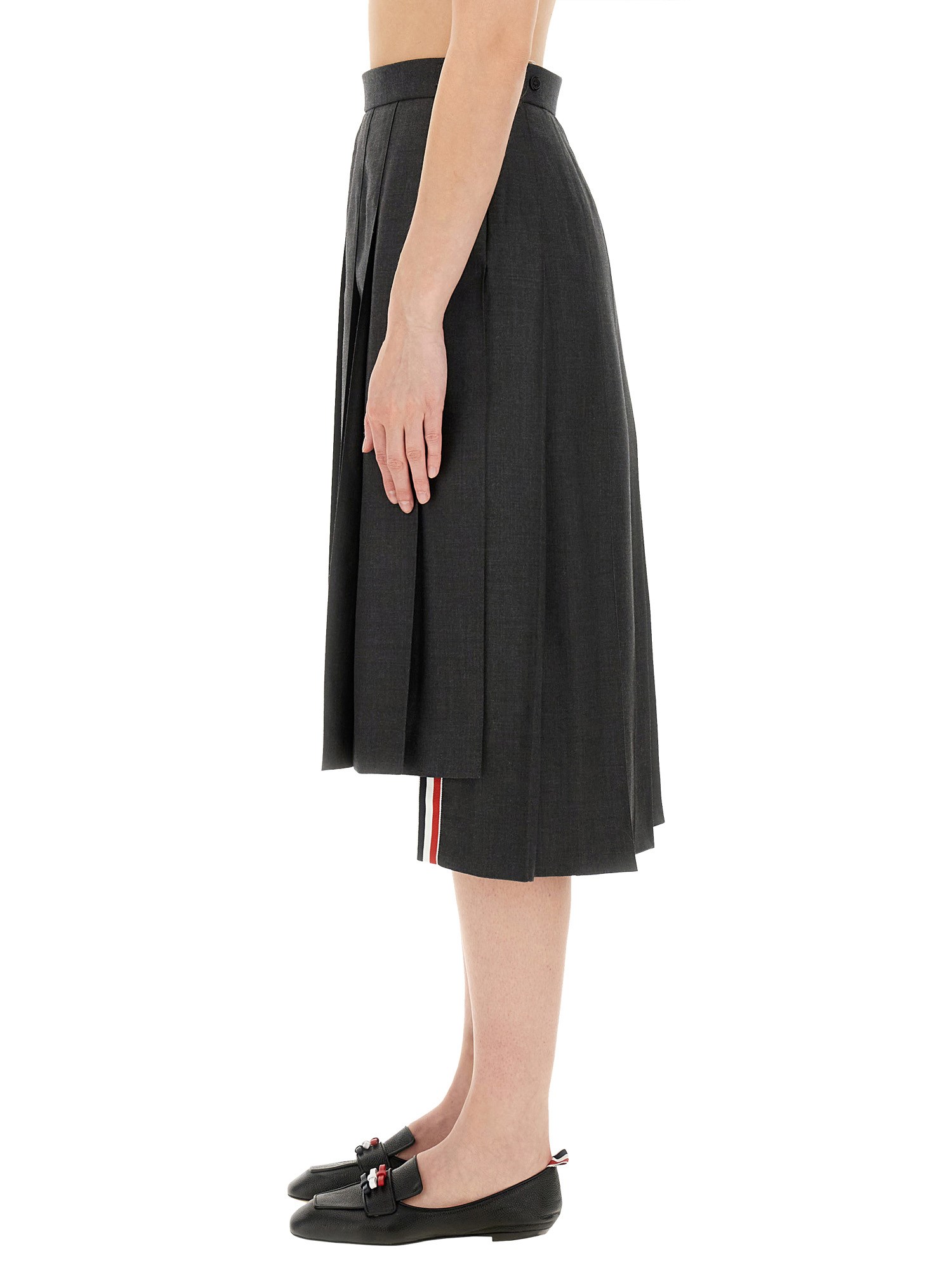 THOM BROWNE    WOOL PLEATED SKIRT