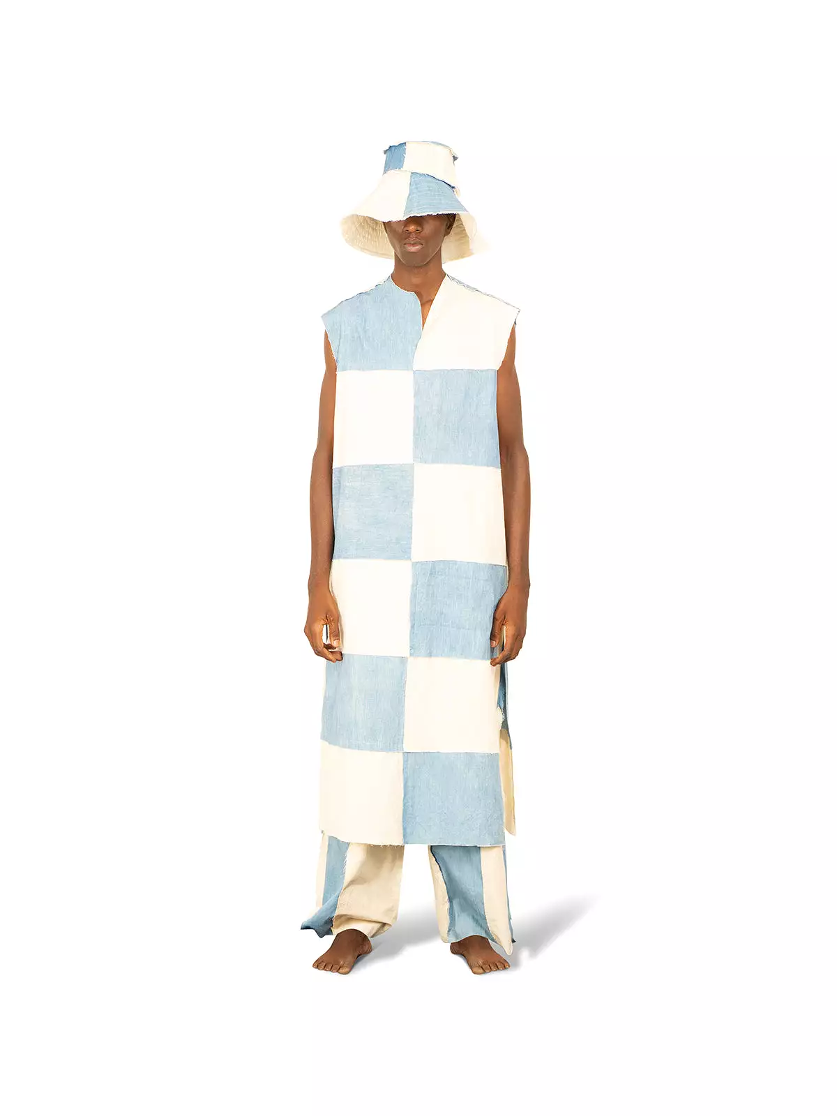 TIU x IAMISIGO Ivory & Sky-Blue Tunic Dress