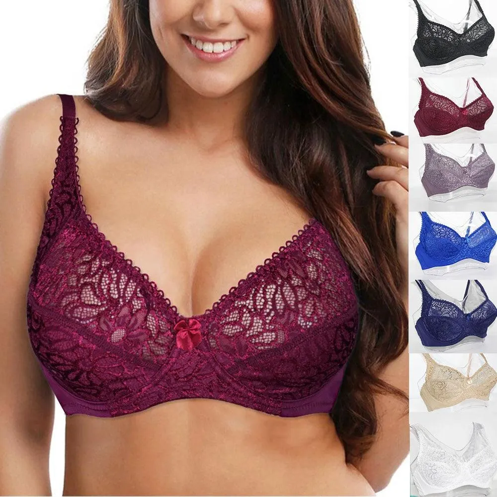 Ultra-Thin Lace Bras in Plus Sizes B to F Cup