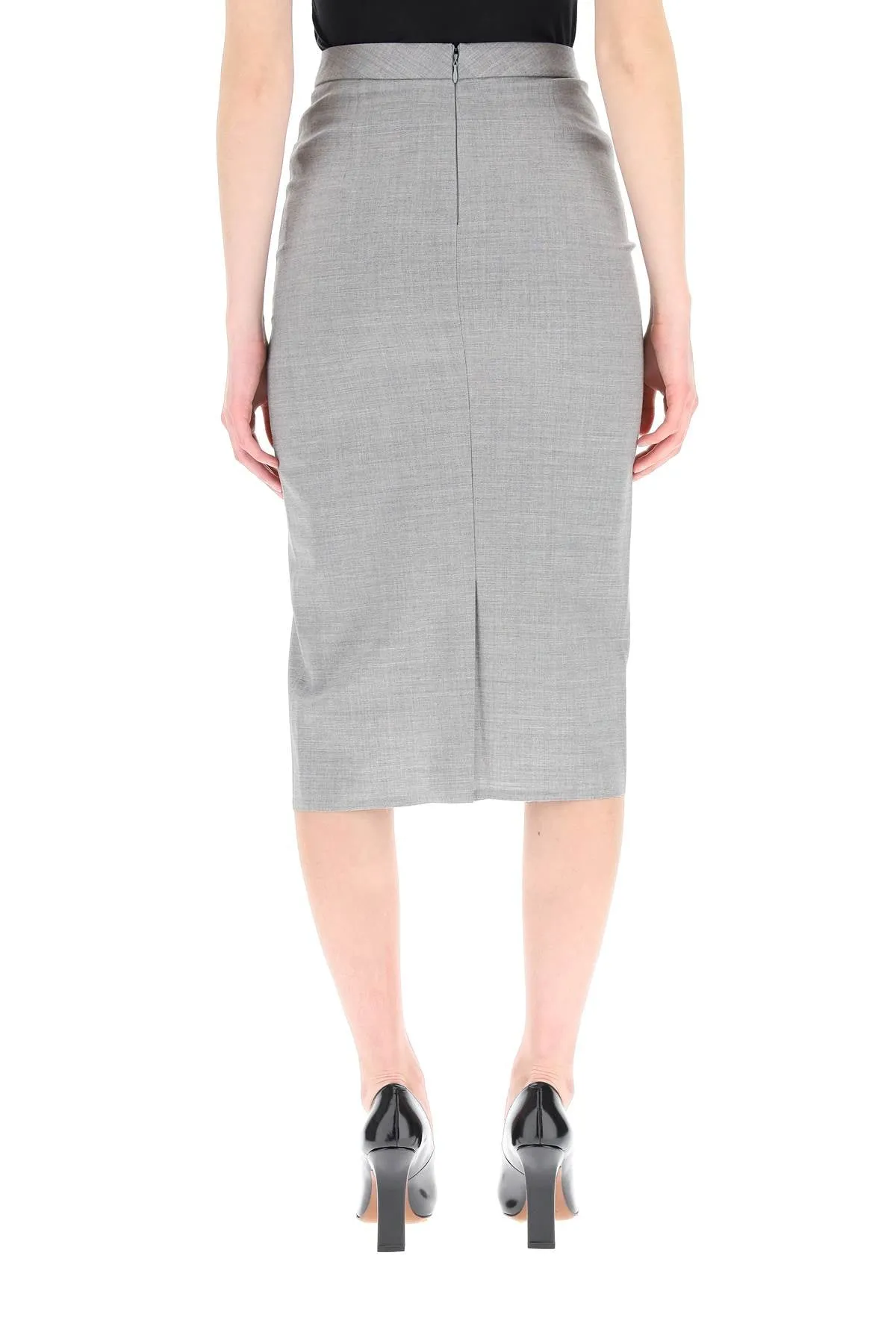 Vetements Embellished-Button Pencil Skirt