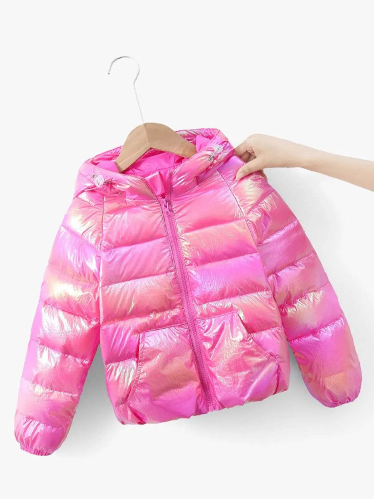 Winter's Sparkle Iridescent Puffer Jacket